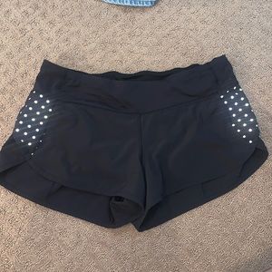 Black LuluLemon Atheltic Shorts w/ Polka Dots on Side